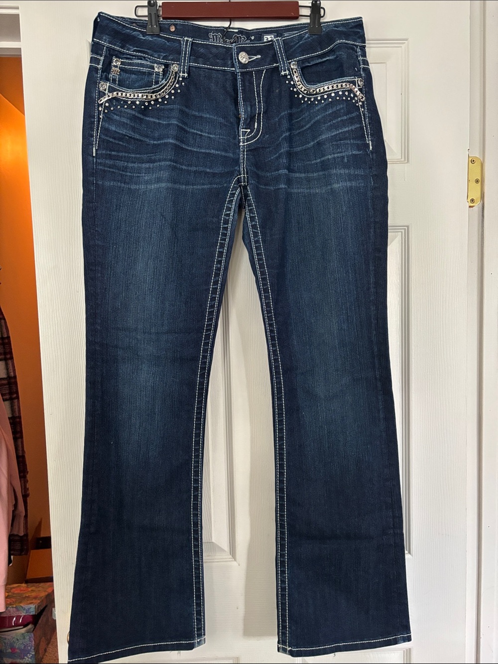 Miss Me Dark Blue Studded Women's Jeans